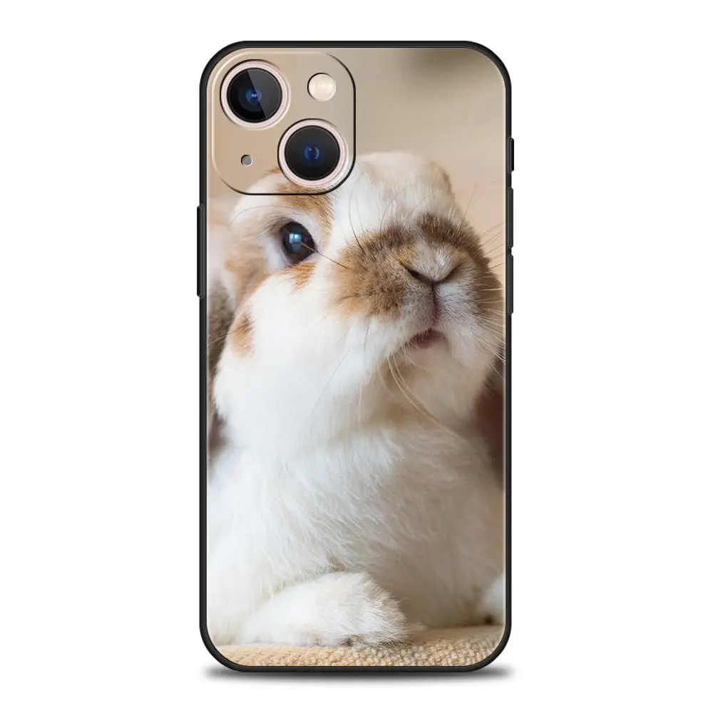Funda de teléfono con bonitos conejos blancos para iPhone 16 13 15 14 12 11 Pro MAX XR X SE XS 7 8 Plus, funda suave de TPU - imagen 4