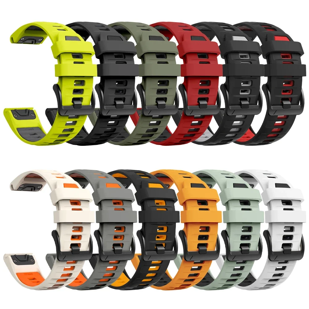 Correa QuickFit de silicona de 22 y 26mm para Garmin Fenix 8 E 7X 7Pro 6X 6 5X 5 Plus, pulsera deportiva Forerunner 965 955 Tactix 8 - imagen 5