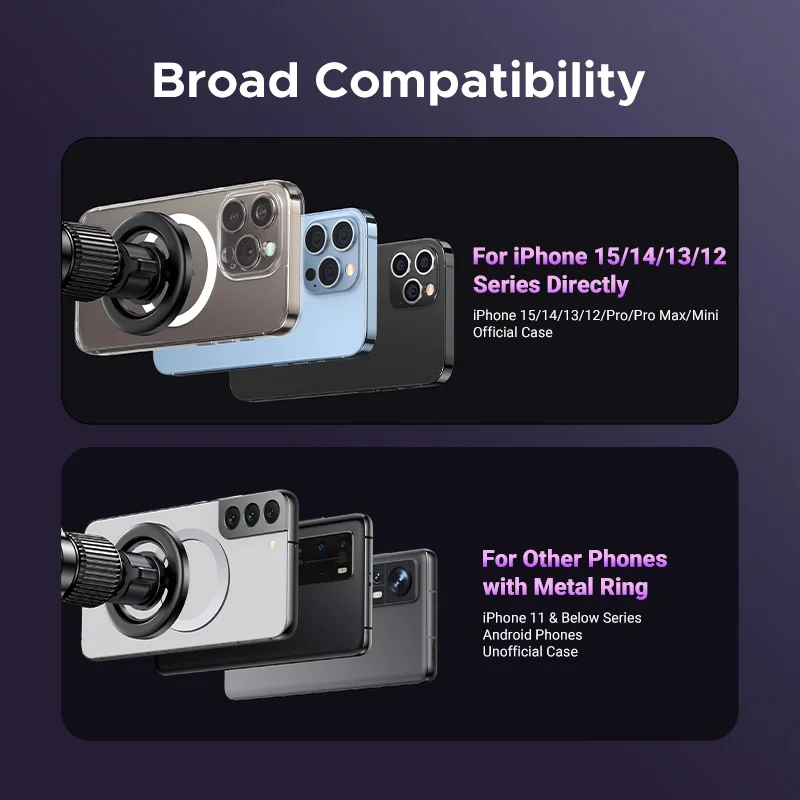 UGREEN soporte magnético para teléfono de coche salpicadero parabrisas ventilación de aire 3 en 1 Magsafe soporte para teléfono de coche para iPhone 16 15 14 Pro Samsung Xi - imagen 3