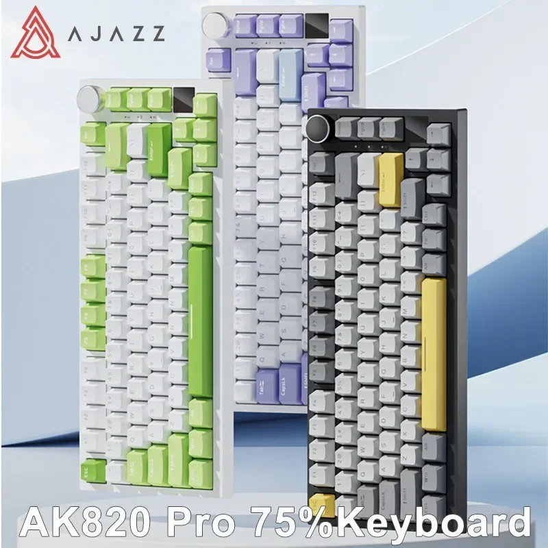 Ajazz Ak820 Pro RGB teclado mecánico para juegos multimodo actualización de 82 teclas teclado inalámbrico para jugadores junta personalizada para Pc portátil - imagen 3