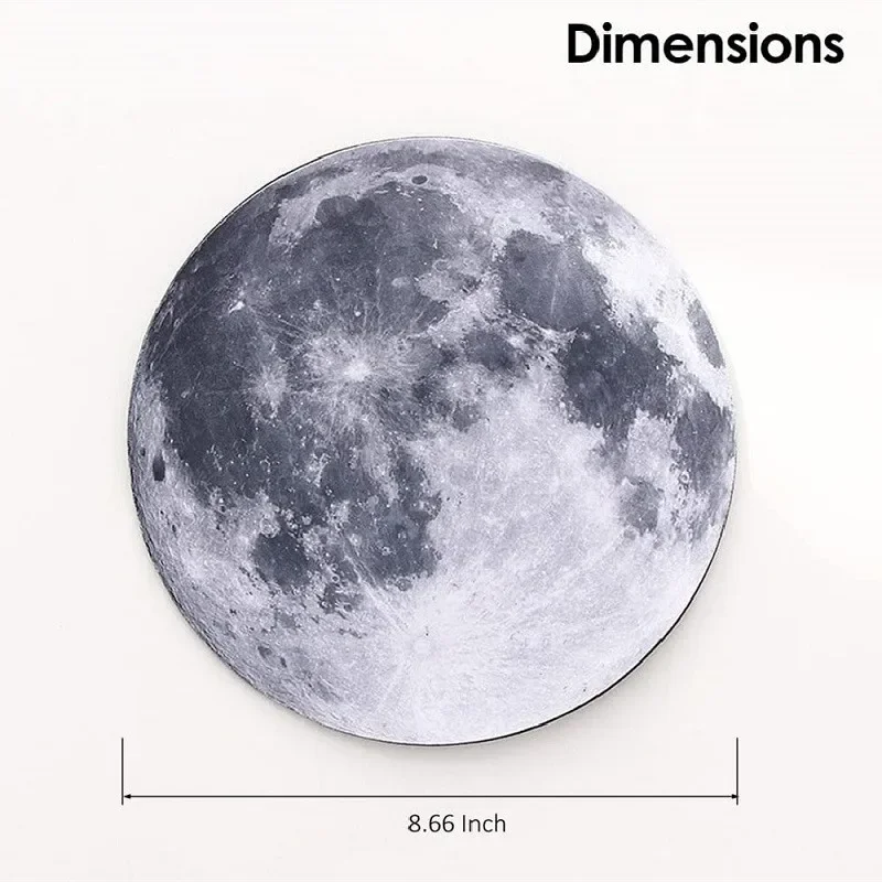 Alfombrilla de ratón redonda Kawaii con forma de luna para juegos, alfombrilla de escritorio para ordenador, alfombrilla de ratón de oficina impermeable de goma antideslizante - imagen 5