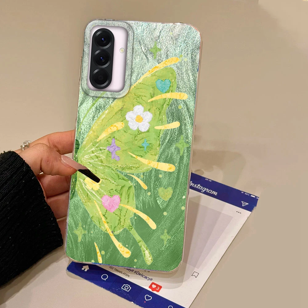 Funda de teléfono de mariposa Multicolor de dibujos animados para Samsung Galaxy A55 A56 A36 A26 A16 A14 A24 A34 A54 A06 A53 funda trasera de silicona - imagen 5