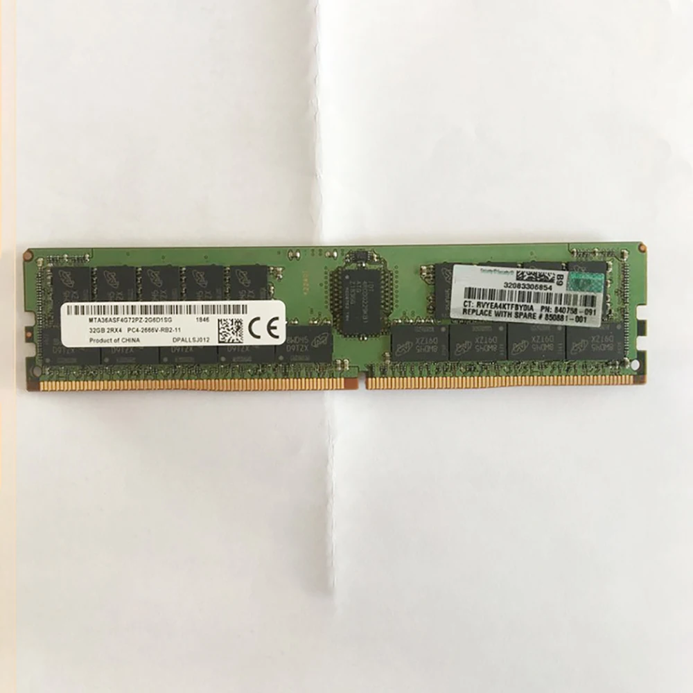 Memoria del servidor 815100 -B21 850881 -001 840758 -091 32GB DDR4 2666MHz REG RAM funciona perfectamente Envío rápido Alta calidad - imagen 3