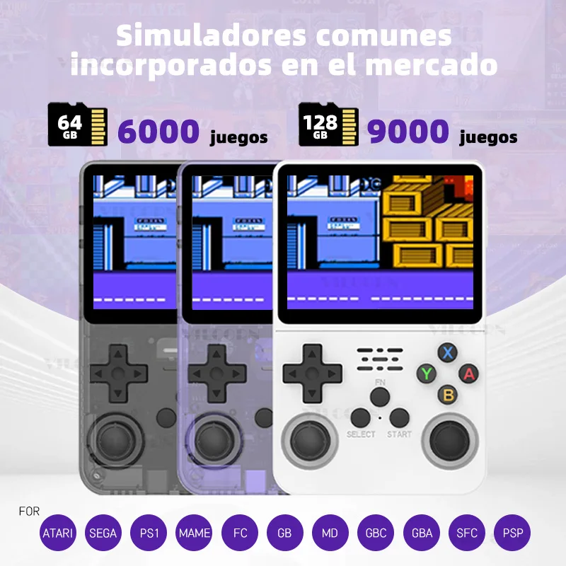 Consola de juegos Retro portátil versión española R36S genuina para NDS/PSP/PS1/GBA más de 40 emuladores, ArkOS, videojuegos portátiles - imagen 4