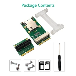 Adaptador WWAN Mini PCIe 4G LTE con GPS y Ranura SIM