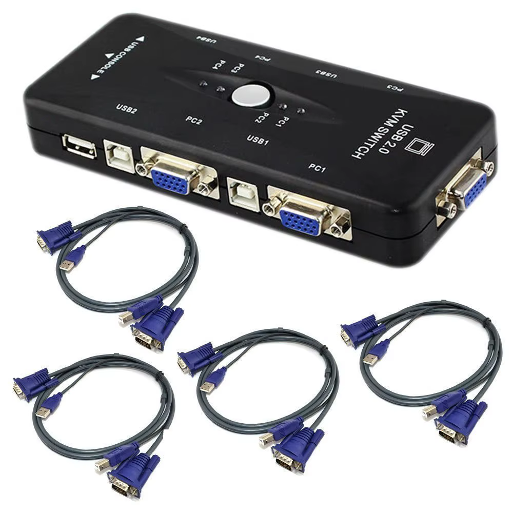 Conmutador KVM 4 Puertos USB 2.0 – VGA para 4 Ordenadores - imagen 3