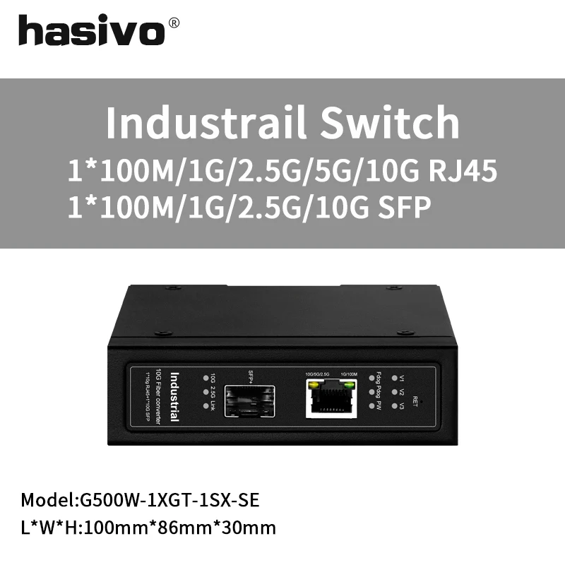 Web Industrial gestionado 1x10G SFP con 1x10Gp RJ45 transceptor de fibra óptica 10gbps