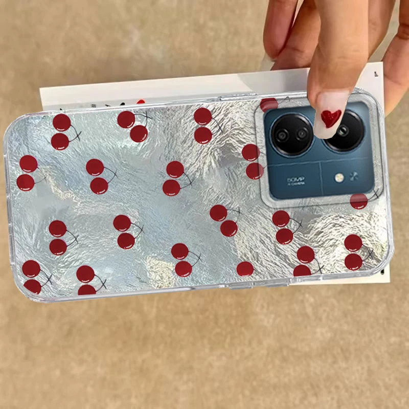 Para Xiaomi Poco X3 X5 M6 M2 Pro X6 M5S C61 C65 funda de teléfono lindo estampado de cereza patrón de vórtice funda protectora Simple de moda - imagen 5