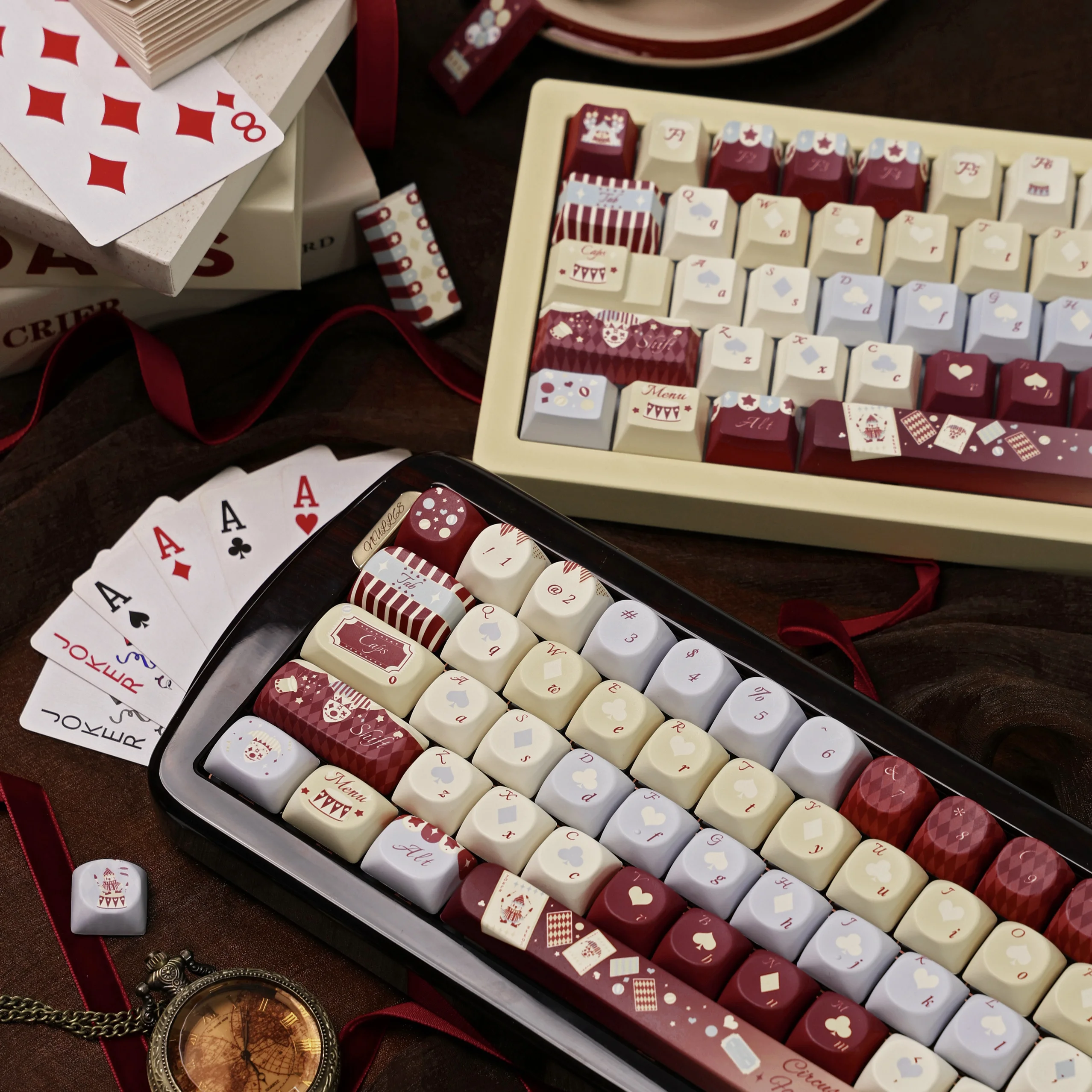 Teclas con tema de circo de 130 teclas, bonito perfil CHREEY PBT, sublimación de calor de 5 lados, teclas personalizadas para tapas de teclado mecánico - imagen 2