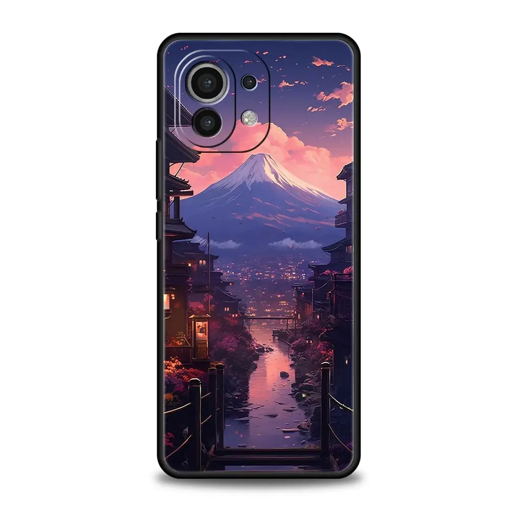 Funda de teléfono para Xiaomi Mi 15 14 14T 13T 12T Pro 12 13 11 Lite 5G 11T X6 X5 Pro cubierta suave de TPU arte paisajístico de Anime japonés - imagen 3