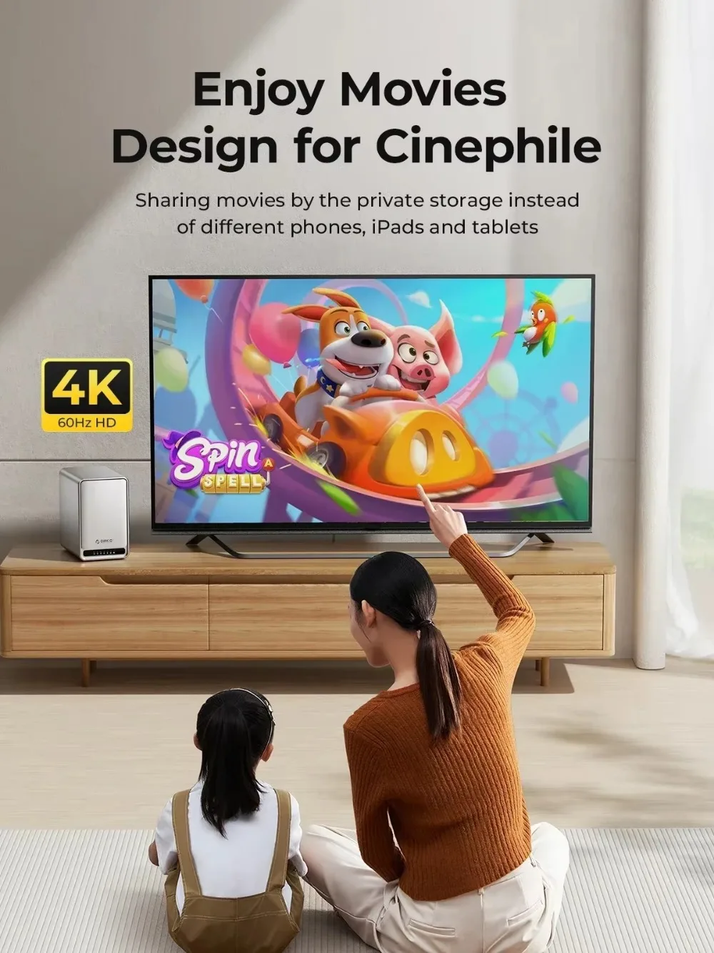 Almacenamiento NAS ORICO Almacenamiento de red en la nube personal de 2/5 bahías Estuche HD externo compatible con acceso remoto, datos compartidos, para carcasa de PC RAID - imagen 5