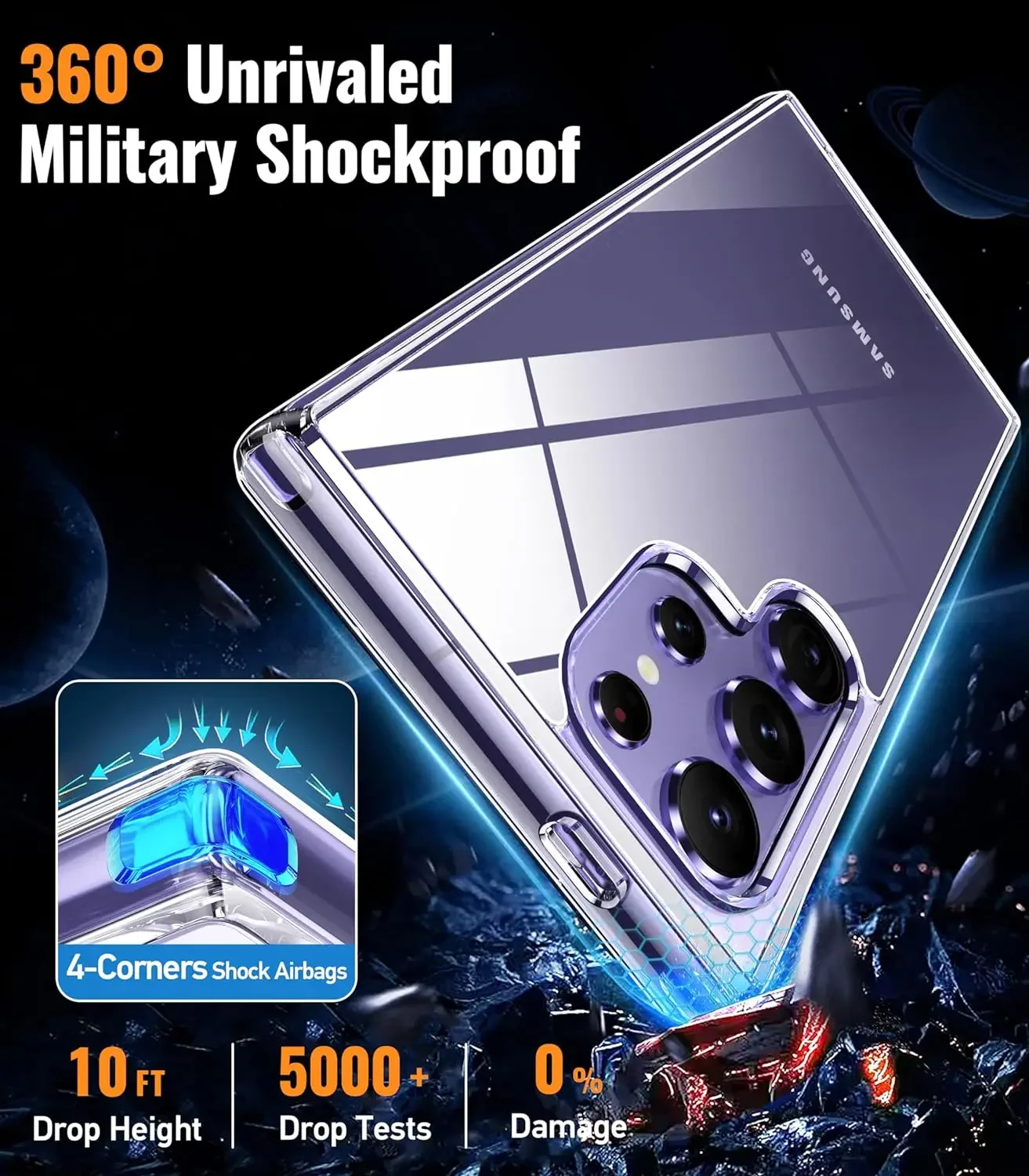 Hybird-funda de teléfono acrílica para Samsung Galaxy S24 S23 S22 Note 20 Ultra S21 S20 FE Plus, funda trasera suave de silicona transparente de lujo - imagen 4