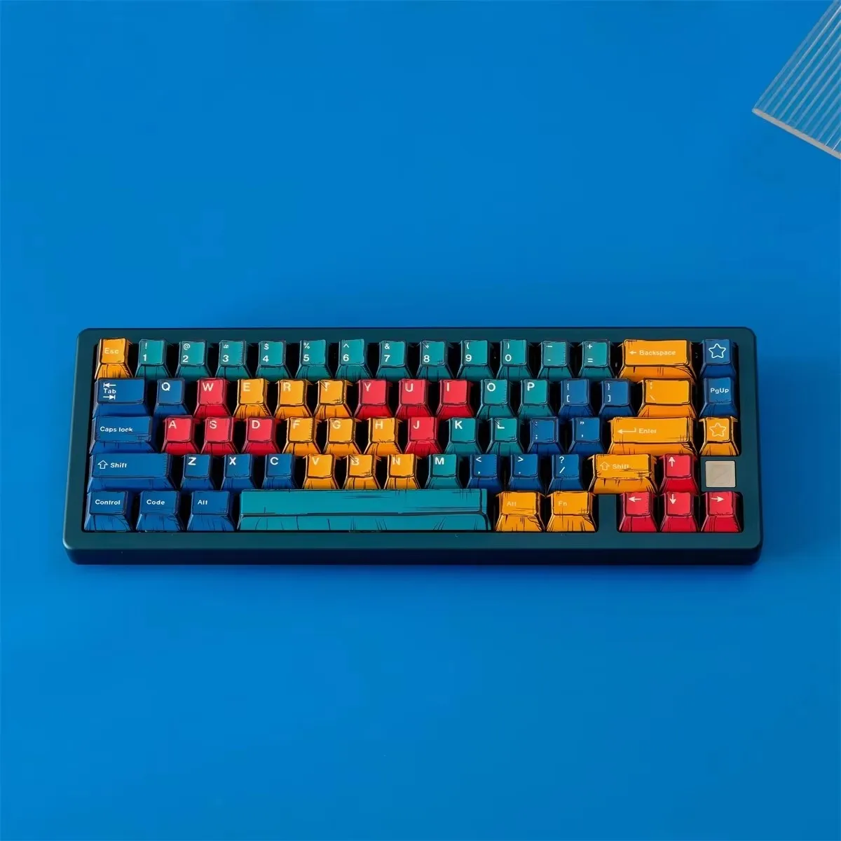 1 Juego de caricatura versión luces mixtas paneles GMK Mecha-01 teclas PBT tinte sublimación cereza perfil teclas para Wooting 60 80 - imagen 5