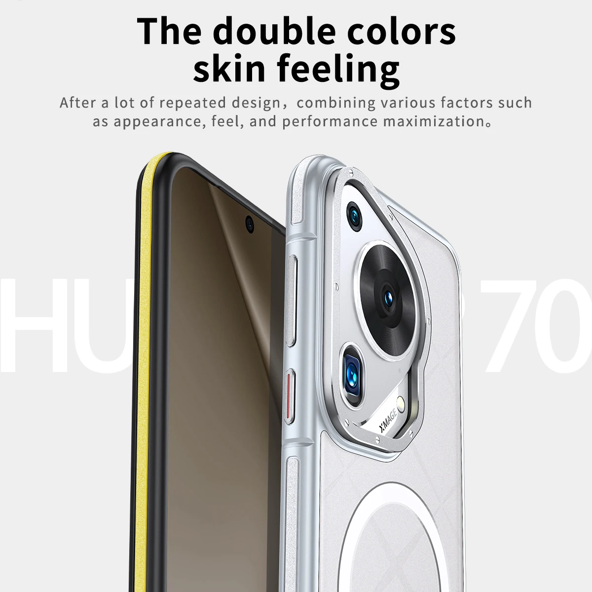 Funda Original a prueba de golpes con sensación de piel para Huawei Pura 70 Ultra Plus Pura70 Pro + Magsafe, funda trasera de teléfono híbrido - imagen 3