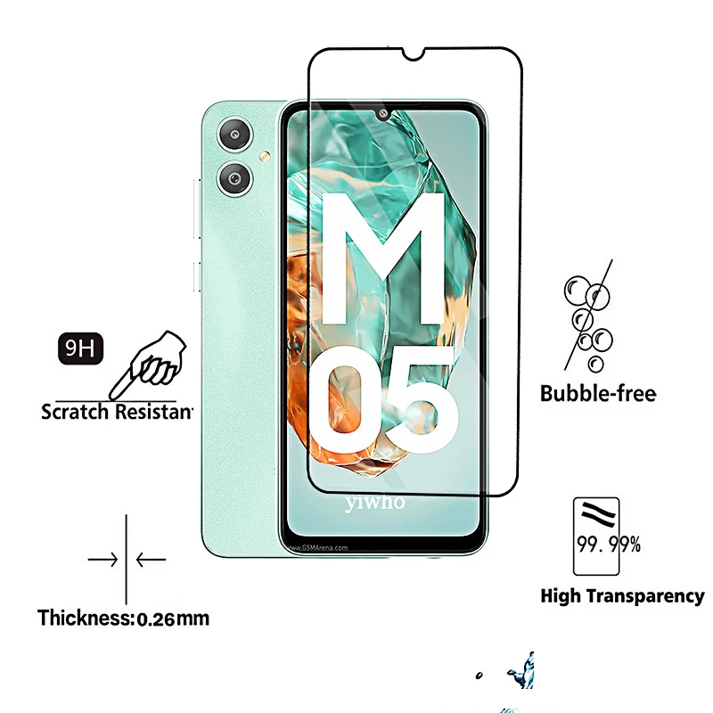 4-1 Uds vidrio templado para Samsung M05 M35 M55 M15 A55 A35 A25 A15 5G 4G Protector de pantalla película frontal protectora para Galaxy - imagen 4