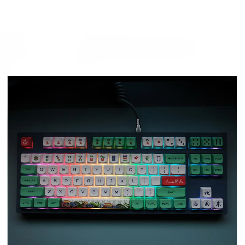 Teclas Mahjong XDA para teclado mecánico, accesorio con 130 teclas, perfil PBT, sublimación, para MX Switch 61/68/87/104/108 - imagen 5