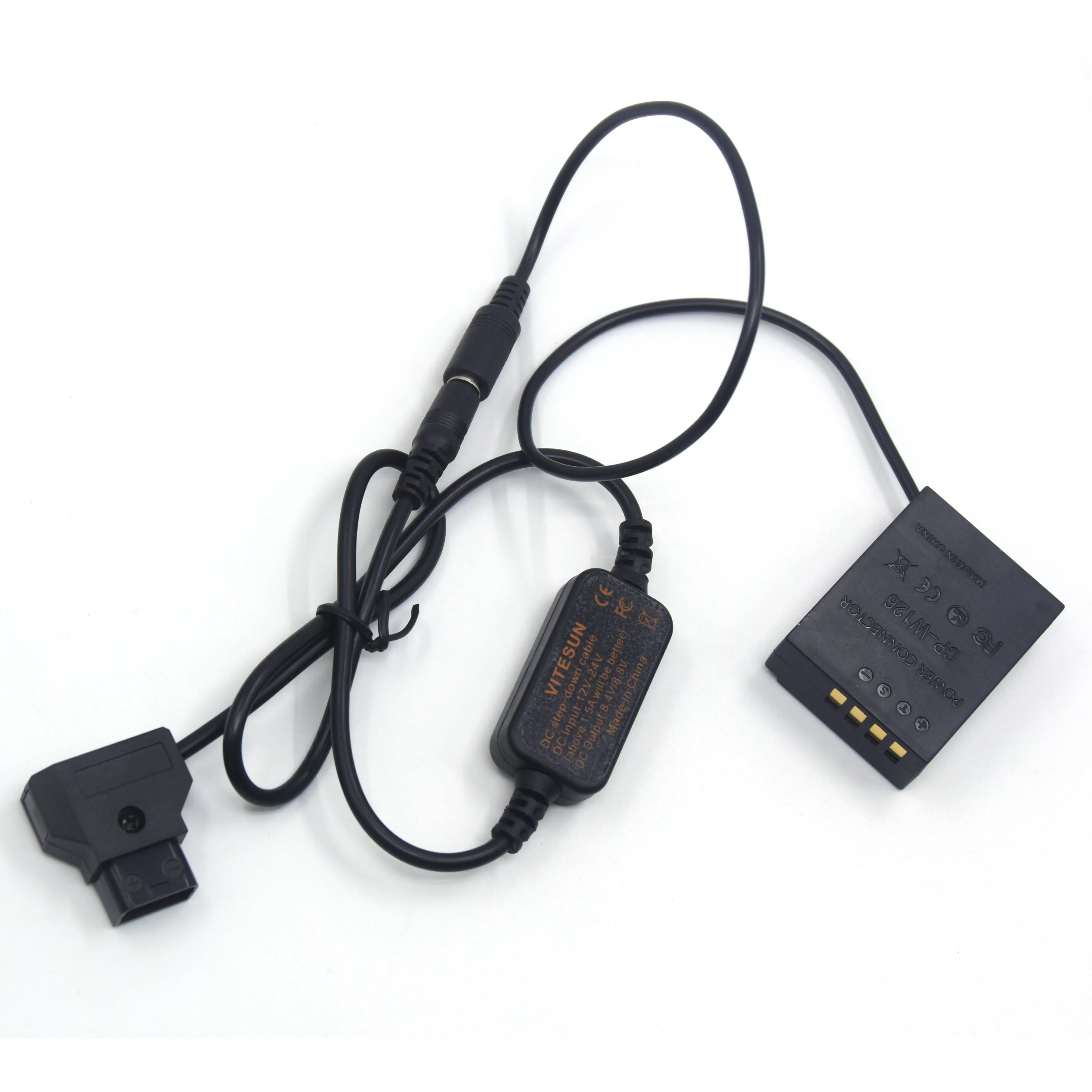 Cable CC d-tap, acoplador de CP-W126, batería ficticia NP-W126 compatible con cámara Fuji X-Pro1 X-E3 X-E2S X-M1 X-H1 X-T1 X-T3 X-T20 HS50EXR - imagen 3