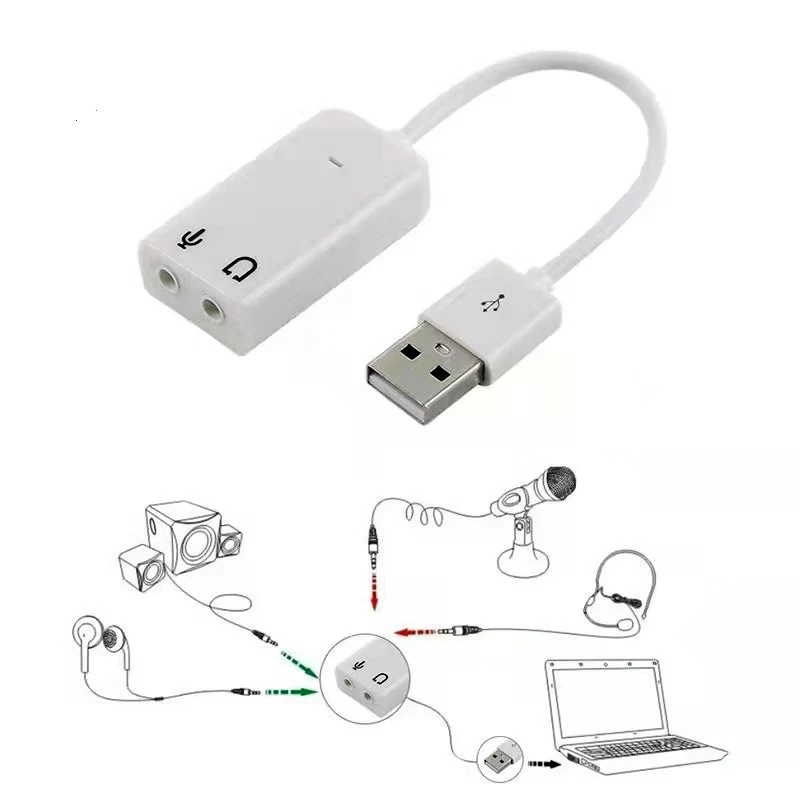 Tarjeta de sonido con cable USB 2023, sin unidad, analógica externa de 7,1 canales para ordenador portátil y de escritorio - imagen 3