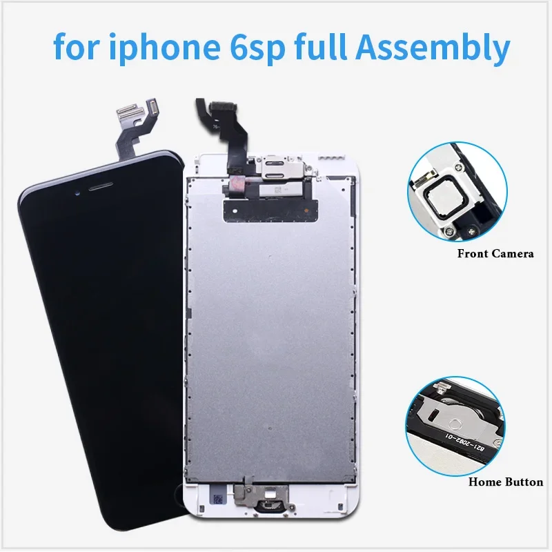 Pantalla LCD de montaje completo de calidad AAAA para iPhone 6s plus, 6sp, A1634, A1687, A1699, pantalla táctil 3d, OEM, digitalizador con botón de inicio - imagen 2