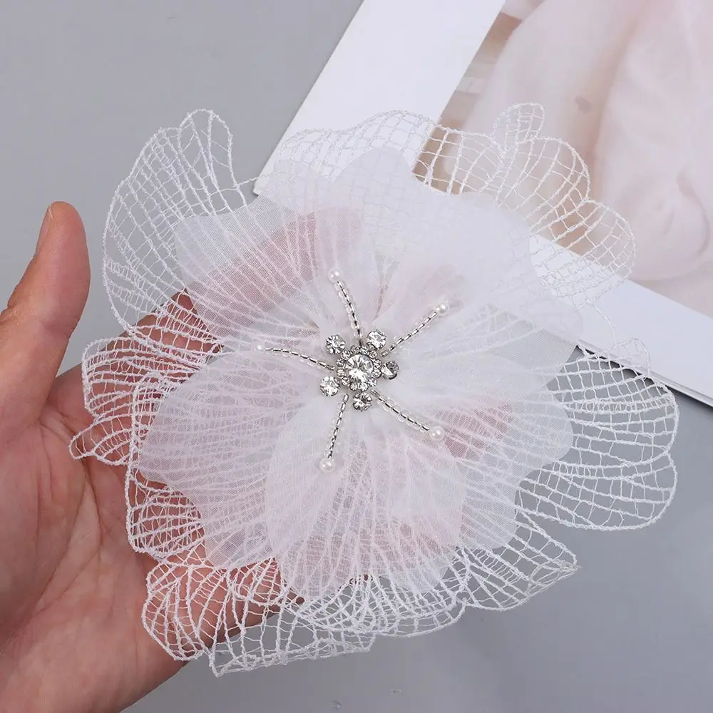 Parches de flores bordados hechos a mano, vestido de flores de encaje multicapa, accesorios de ropa decorativos DIY para mujer - imagen 4