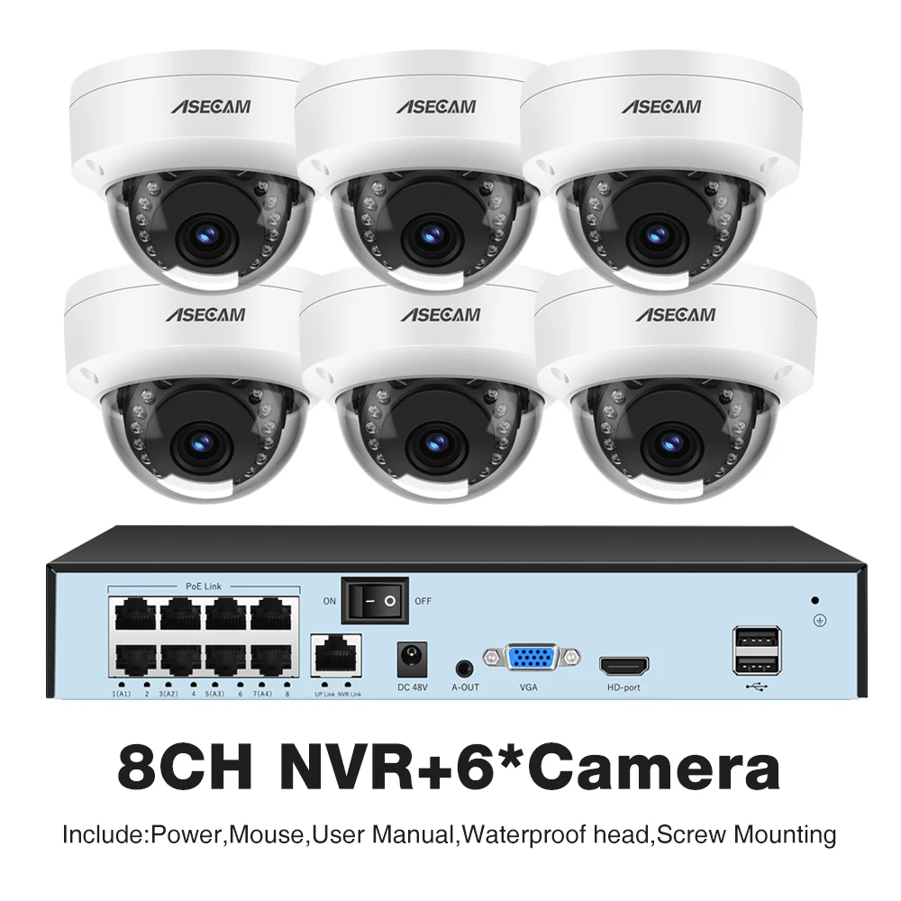8CH NVR and 6 Camera