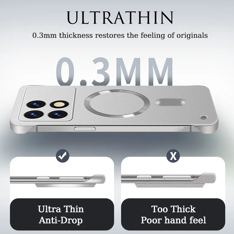 PC dura ultrafina para Magsafe, funda de carga inalámbrica magnética para XIAOMI Poco X7 X6 F6 F5 Pro, cubierta sin marco a prueba de golpes - imagen 3