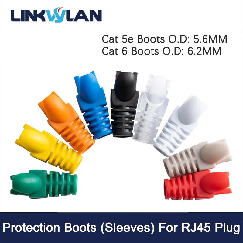 (50 unids/pack) botas de Cable de red RJ45 funda protectora de plástico alivio de tensión para protección de enchufe Modular Cat5e Cat6 - imagen 2