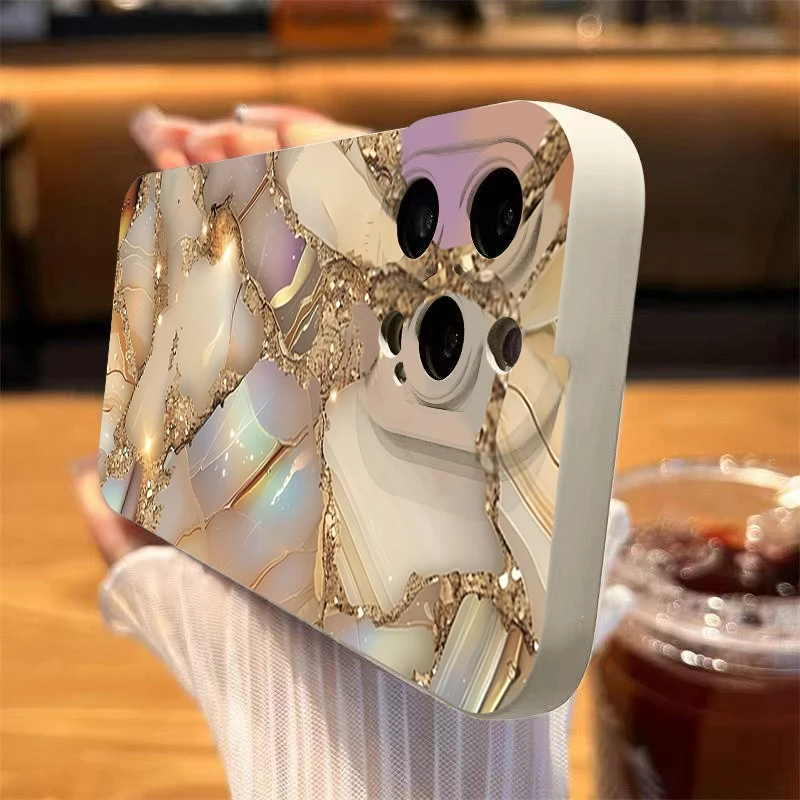 Funda con patrón de mármol clasificado dorado para iPhone 17 16 15 Pro Max 14 Plus 13 12 11 Pro Max Mini XS X XR 7 8 Plus 16E cubierta a prueba de golpes - imagen 2