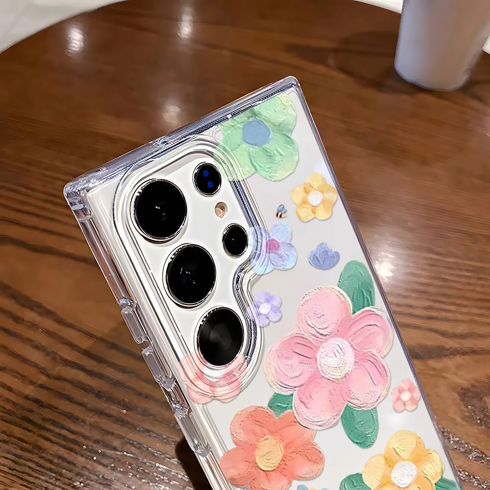 Shockproof Flower Phone Case For Samsung Galaxy S25 Ultra Funda S24 Plus S23 S22 S21 S20 FE Transparent Soft Silicon Cover Coque - imagen 5