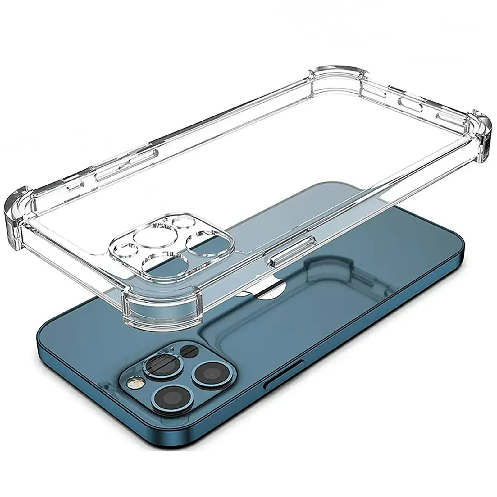 Funda de teléfono transparente a prueba de golpes de lujo para iPhone 17 Air 16 15 14 13 12 11 Pro Max Mini funda trasera de silicona transparente - imagen 2