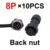 Back nut 8P 10PCS