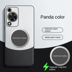 Para Huawei P60 P50 P40 P30 Pro funda de piel sintética de lujo con funda trasera protectora magnética para Huawei P60 P50pro shell