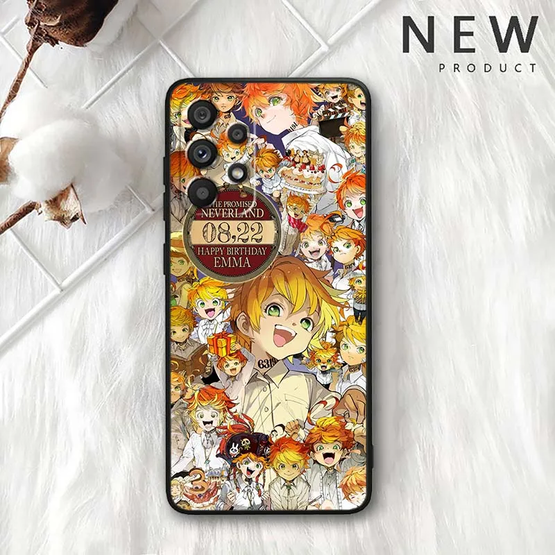 The Promised Neverland para Samsung Galaxy A54 A55 A56 A70 A71 A72 A73 J4 J6 M02 M11 M12 5G funda negra para teléfono - imagen 5