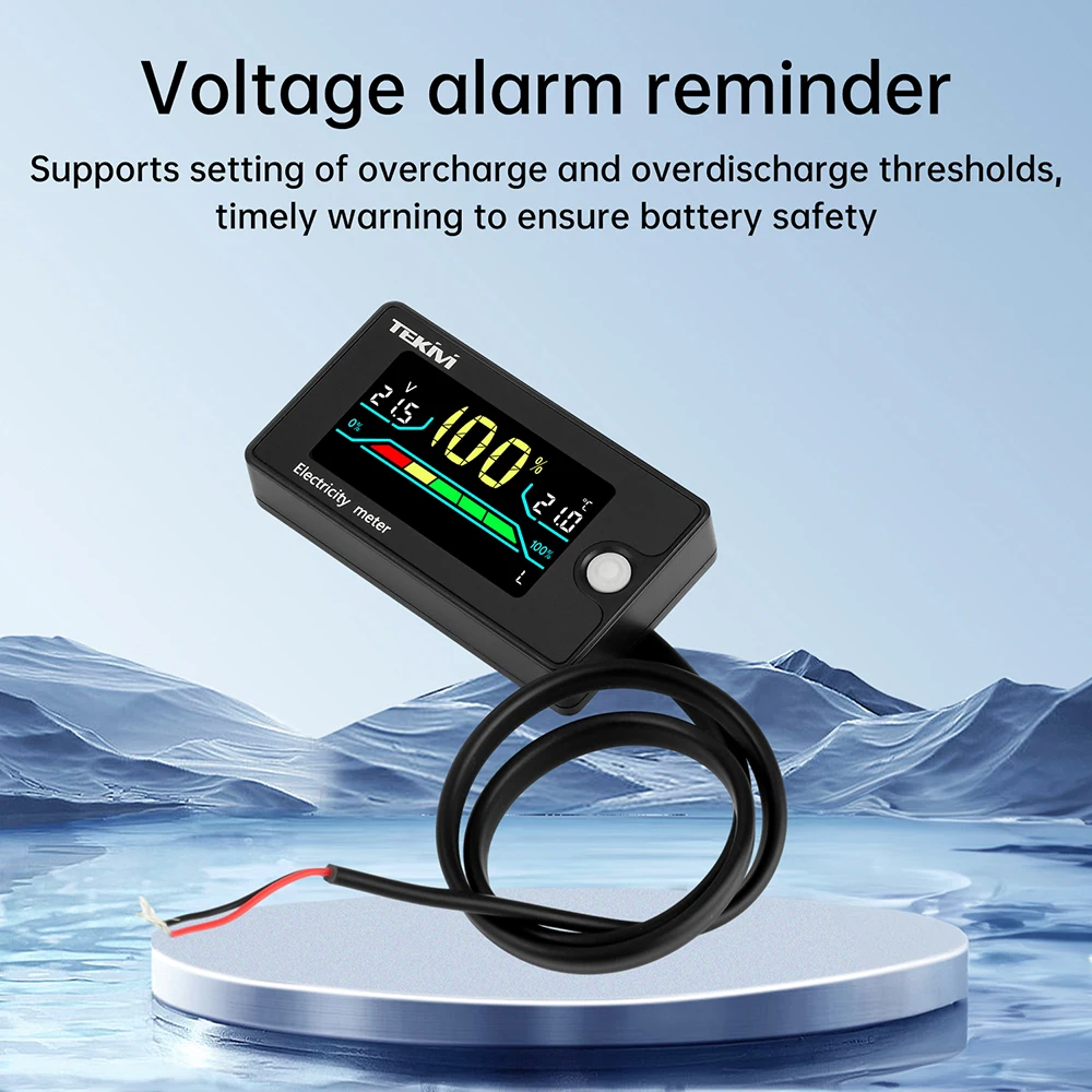 Indicador Digital de voltaje y electricidad LCD DC 8-100V Universal para batería ternaria/hierro de litio/ácido con pantalla de temperatura - imagen 2