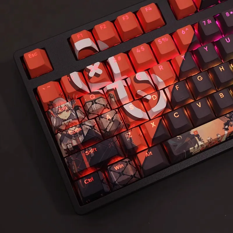 Arknights Saria-Juego de teclas retroiluminadas para juegos, 108 teclas, PBT Dye, Anime, ANSI 61, 87, 104, 108, teclado de diseño - imagen 2