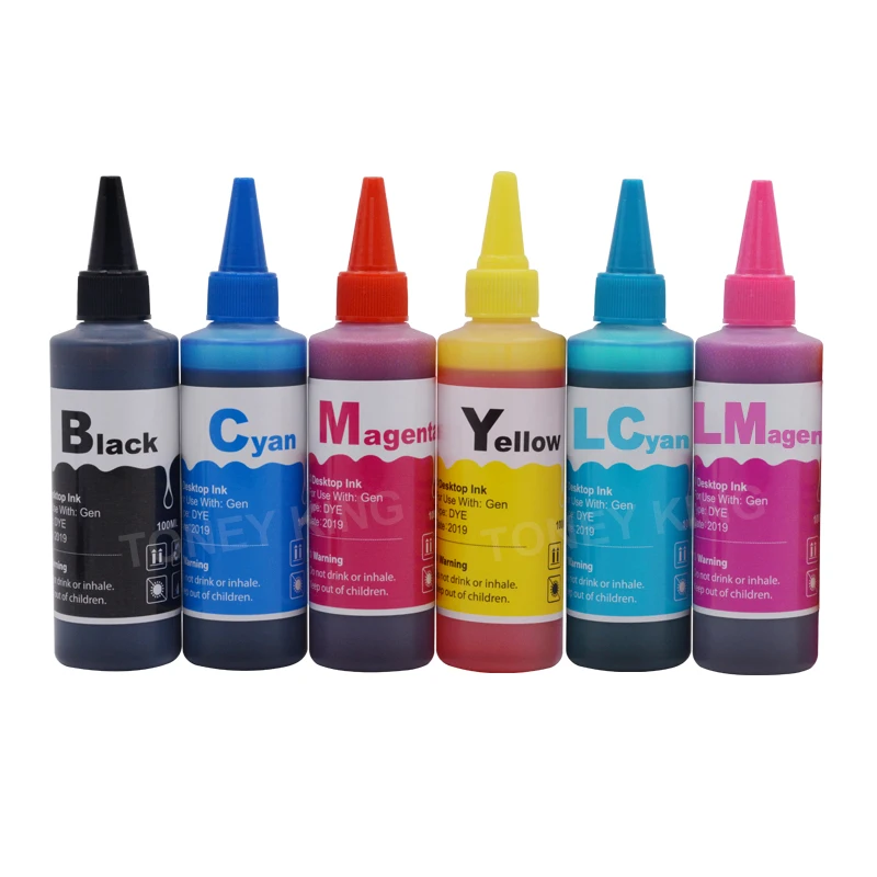 Toney King T0481 cartuchos de tinta para tinte para impresora Epson Stylus Photo R200 R220 R320 R340 RX500 RX60 + botella de tinta para 6 × 100ml - imagen 3