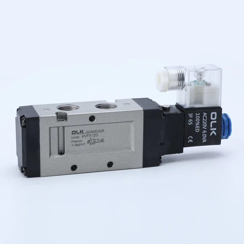 KVF5120-Válvula Solenoide de doble cabeza, doble Control, 5 vías, 2 posiciones de potencia, retención direccional, neumática de aire - imagen 3