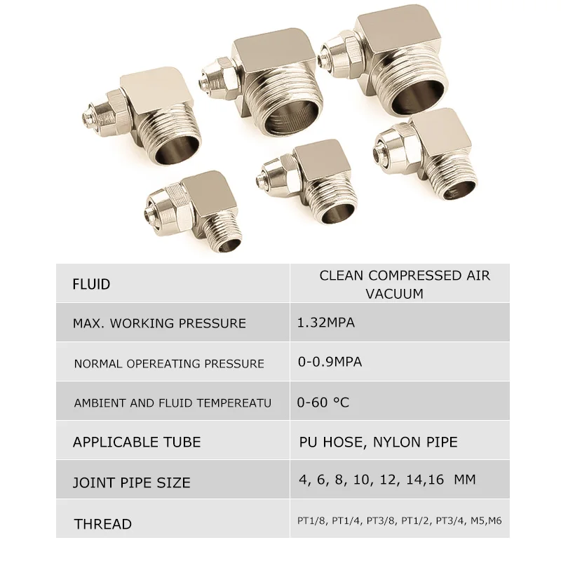 Accesorio neumático de aire de 10 piezas, de KL-PL8 KL-PL6, tuerca de bloqueo de KL-PL10, tornillo rápido, conector rápido, accesorios de aire de codo - imagen 5