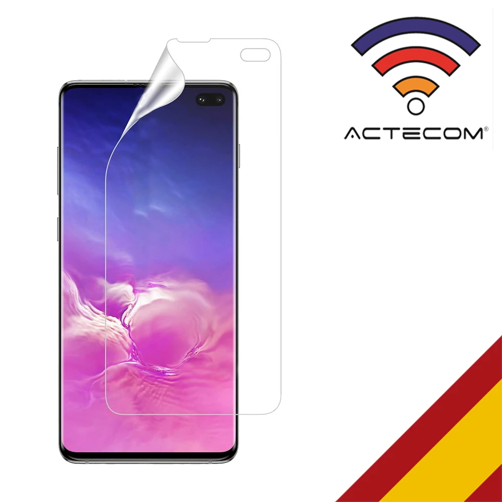 ACTECOM Protector de Pantalla Hidrogel compatible con Samsung Galaxy s10 plus Flexible Membrana Lámina Antiarañazos Autorreparación - imagen 2