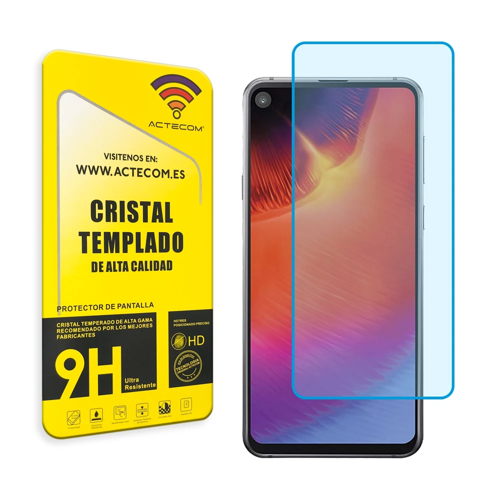 ACTECOM Protector Pantalla Compatible Samsung Galaxy A8S Cristal Templado Vidrio Tempered Proteccion - imagen 2