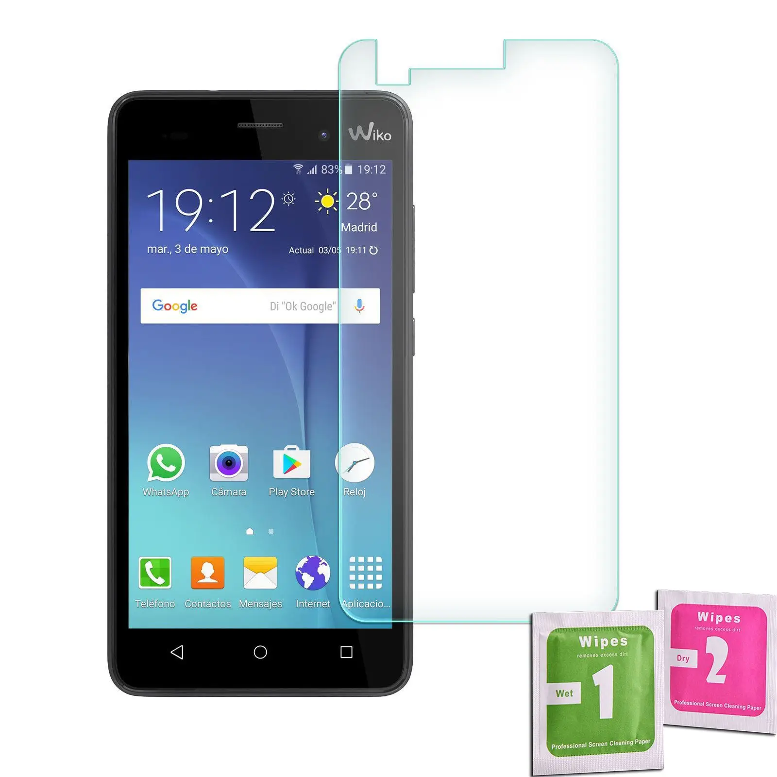 Protector Pantalla de Vidrio Cristal Templado para WIKO LENNY 3 / JERRY Calidad Premium 9H 0.33mm - imagen 2