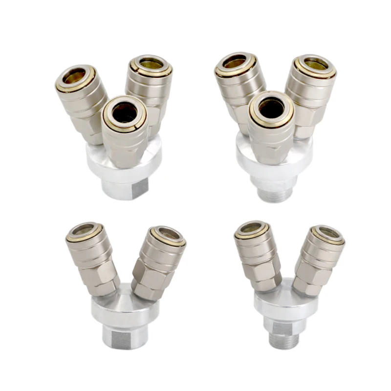 Compresor de aire de bomba de ajuste autoblocante rápido tipo C neumático bidireccional de tres vías SMV SMY de alta calidad