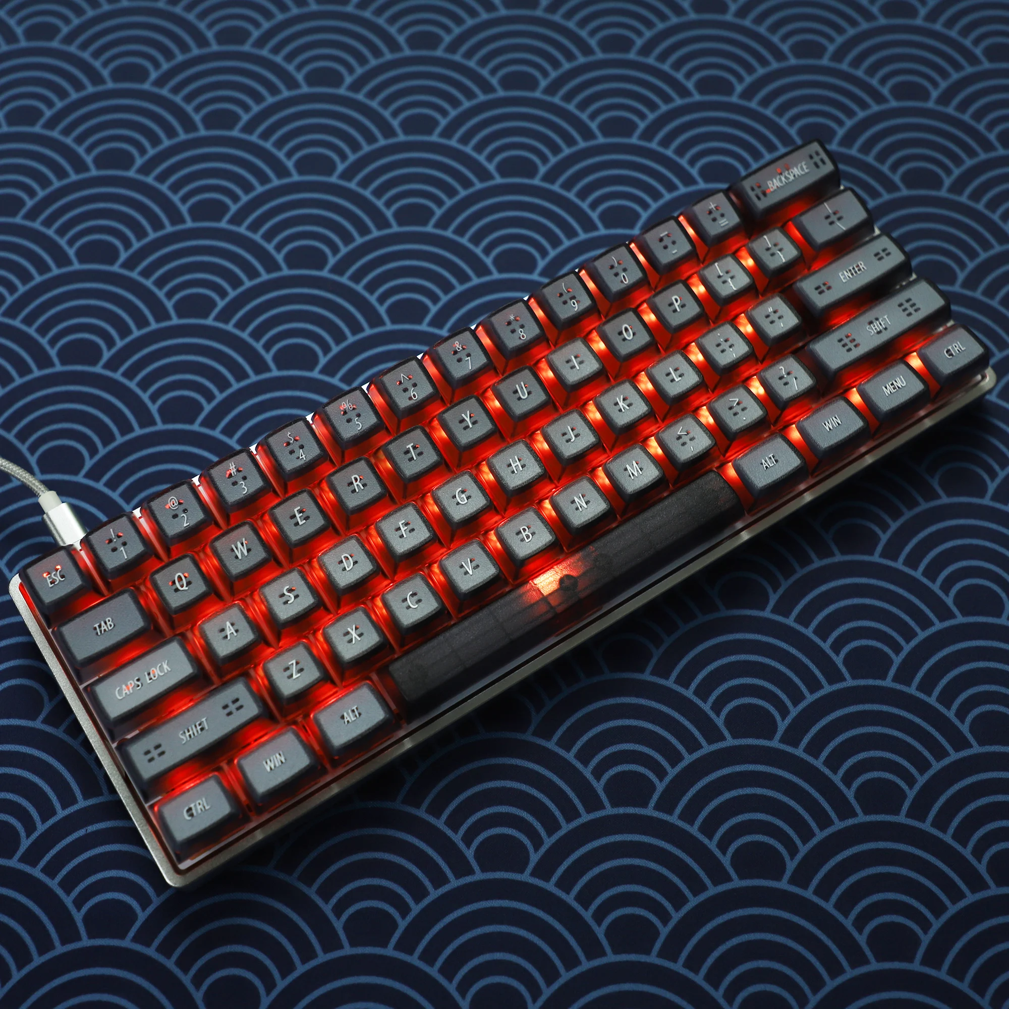 EMA-Tapas de teclas de cristal ABS de doble disparo, 61 y 64 teclas, aptas para interruptores MX estándar, 61 BM60 - imagen 4