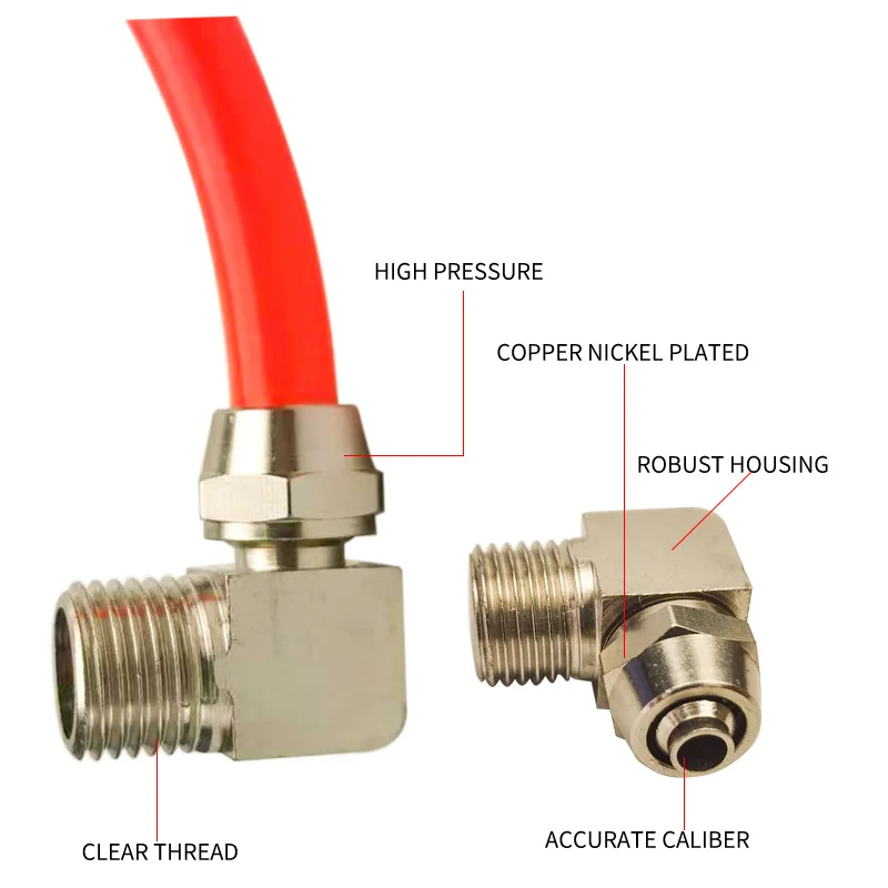 Accesorio neumático de aire de 10 piezas, de KL-PL8 KL-PL6, tuerca de bloqueo de KL-PL10, tornillo rápido, conector rápido, accesorios de aire de codo