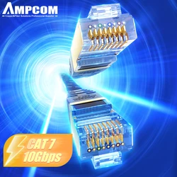 Cable Ethernet RJ45 Cat7 Trenzado Plano AMPCOM STP