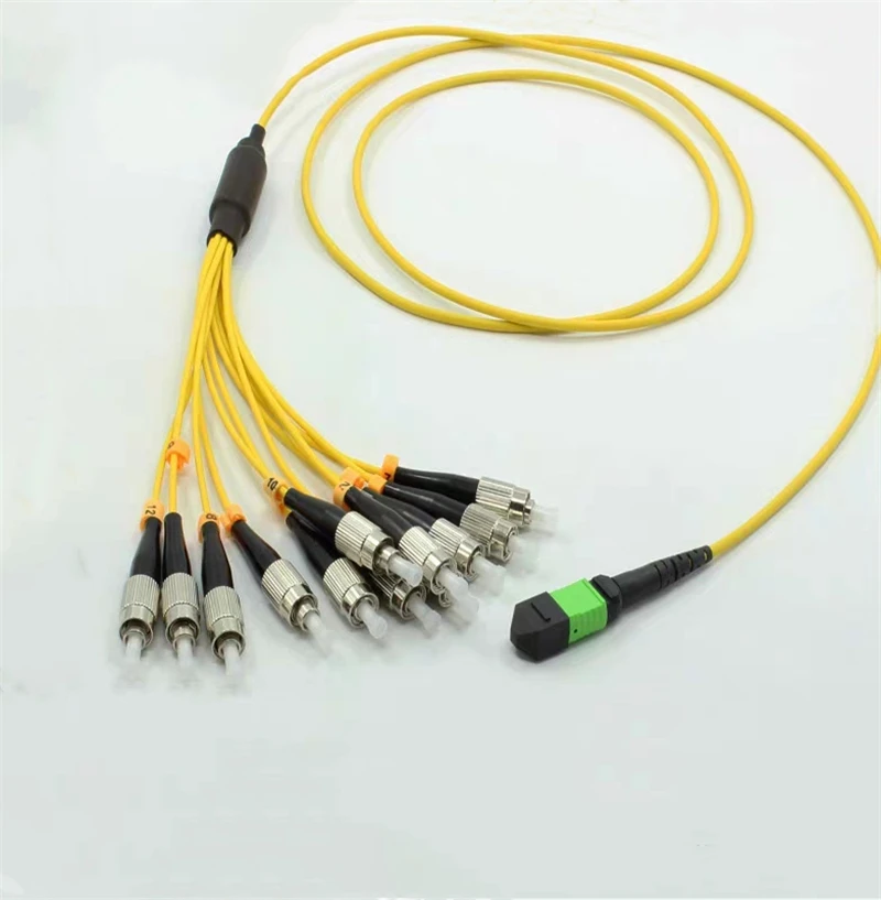 Cable de conexión óptico MPO APC, MTP-12FC hembra de 12 núcleos, monomodo, 1m, 3m, 5m, ruptura de fibra, MTP tipo B, puente OS2 ftth de 12 hebras - imagen 4