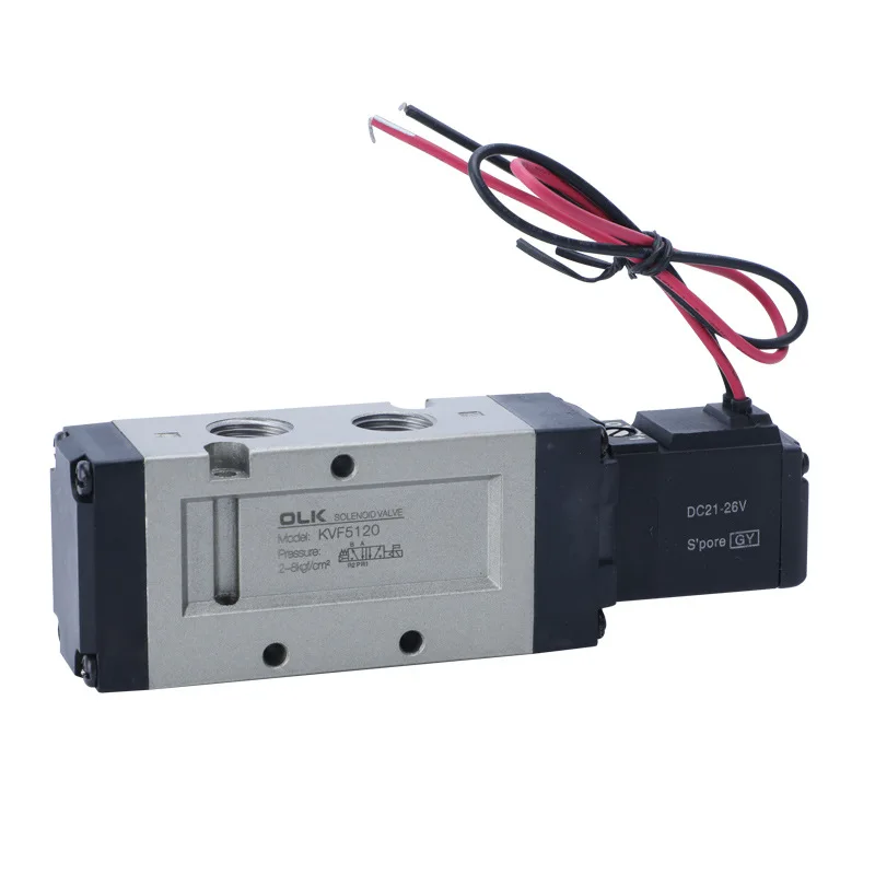 KVF5120-Válvula Solenoide de doble cabeza, doble Control, 5 vías, 2 posiciones de potencia, retención direccional, neumática de aire - imagen 2