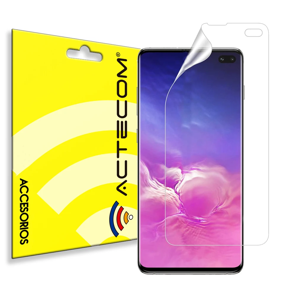 ACTECOM Protector de Pantalla Hidrogel compatible con Samsung Galaxy s10 plus Flexible Membrana Lámina Antiarañazos Autorreparación - imagen 3
