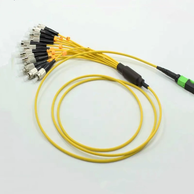 Cable de conexión óptico MPO APC, MTP-12FC hembra de 12 núcleos, monomodo, 1m, 3m, 5m, ruptura de fibra, MTP tipo B, puente OS2 ftth de 12 hebras - imagen 3