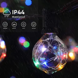 Guirnalda Luces Solares RGB Exterior – LED Patio Pérgola Fiesta